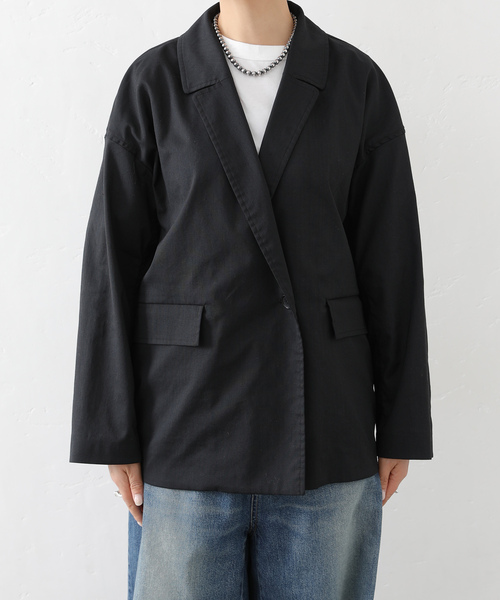 JOURNAL STANDARD LUXE(ジャーナルスタンダード ラックス)の「ラミートロピカルダブルジャケット(テーラードジャケット・レディース・ブラウン系その他/ブラック・FREE)」の11枚目の写真