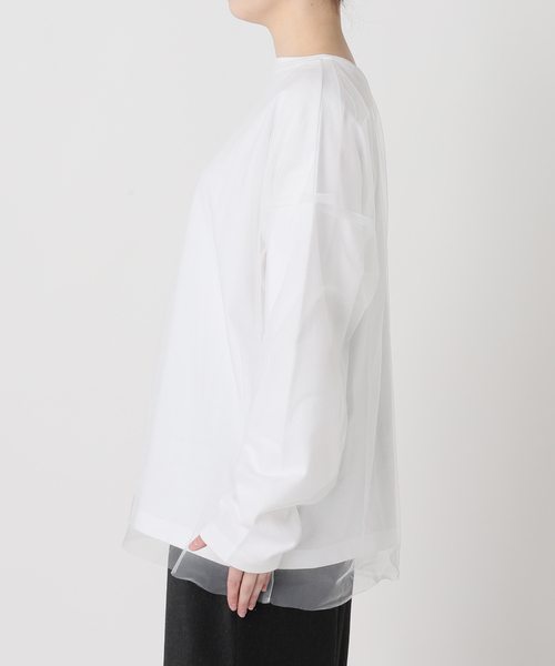 CITYSHOP（シティーショップ）の「[THE MOOD]チュール ロングTシャツ（Tシャツ/カットソー・レディース・ホワイト/ブラック・FREE）」の11枚目の写真