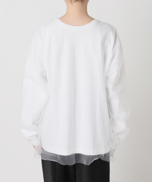 CITYSHOP（シティーショップ）の「[THE MOOD]チュール ロングTシャツ（Tシャツ/カットソー・レディース・ホワイト/ブラック・FREE）」の12枚目の写真