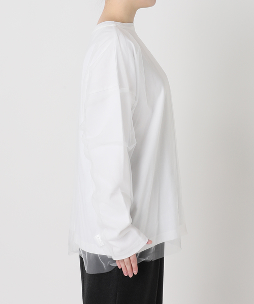 CITYSHOP（シティーショップ）の「[THE MOOD]チュール ロングTシャツ（Tシャツ/カットソー・レディース・ホワイト/ブラック・FREE）」の13枚目の写真