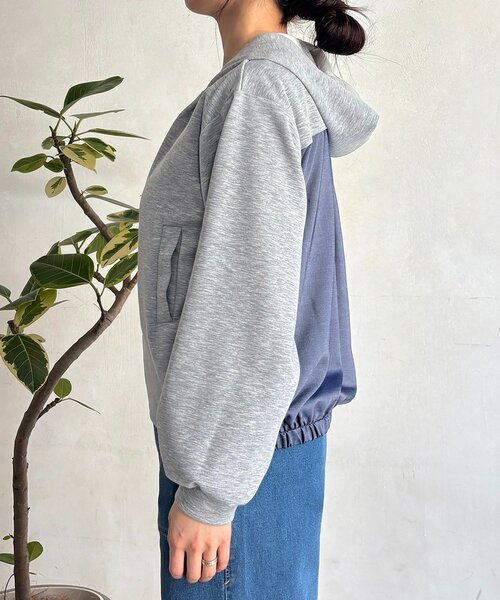 un dix cors（アンディコール）の「異素材バック切替パーカー（パーカー・レディース・ベージュ/ブラック/グレー・FREE）」の10枚目の写真