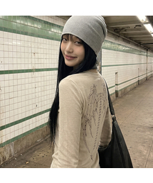 [ユニセックス]BONE WINGS ヘンリーネック ロングスリーブ Tシャツ_2カラー