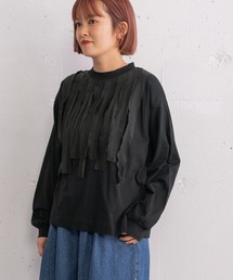 POU DOU DOU（プードゥドゥ）の「異素材フリル使いプルオーバー（Tシャツ/カットソー）」