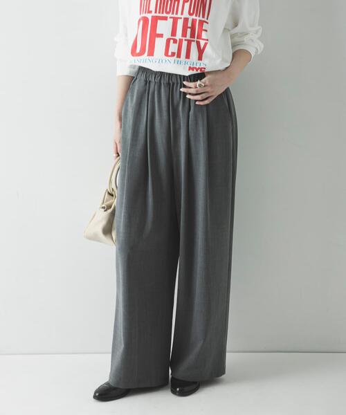 URBAN RESEARCH（アーバンリサーチ）の「『3サイズ展開』『イージーケア』タックギャザーストレートパンツ（その他パンツ・レディース・ベージュ/ブラウン/チャコールグレー/ストライプ・36/40/38）」の9枚目の写真