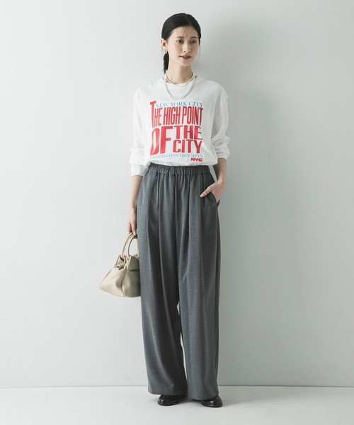 URBAN RESEARCH(アーバンリサーチ)の「タックギャザーストレートパンツ(その他パンツ・レディース・ベージュ/ブラウン/チャコールグレー/ストライプ・36/40/38)」の8枚目の写真