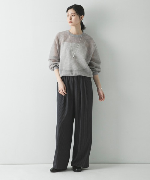 URBAN RESEARCH(アーバンリサーチ)の「タックギャザーストレートパンツ(その他パンツ・レディース・ベージュ/ブラウン/チャコールグレー/ストライプ・36/40/38)」の21枚目の写真