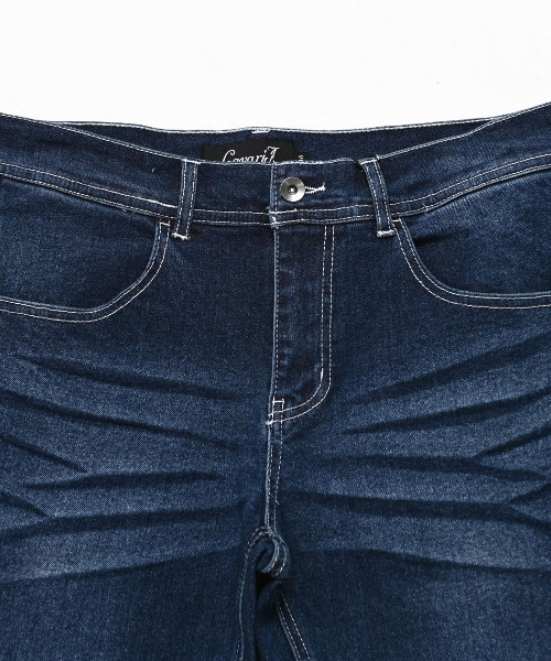 CavariA（キャバリア）の「『CavariA/キャバリア』立体ヒゲデニムパンツ（デニムパンツ・メンズ・ネイビー・XL/L/M）」の7枚目の写真