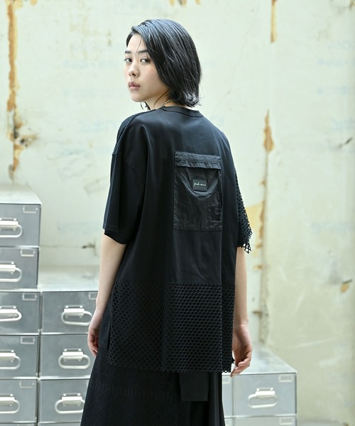 funda mine（ファンダマイン）の「バックポケットＴシャツ（Tシャツ/カットソー・レディース・ホワイト/ブラック・FREE）」の2枚目の写真