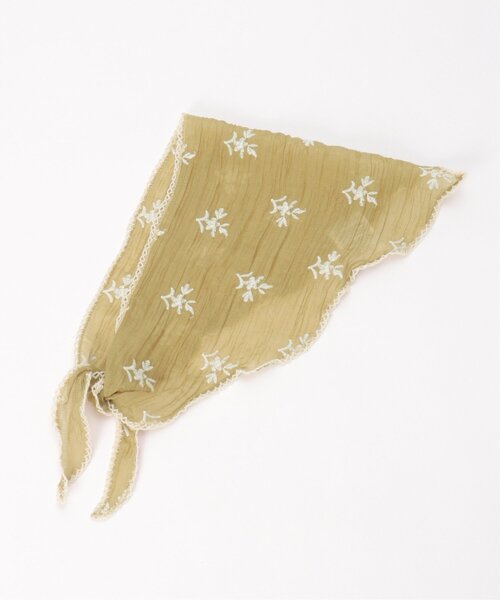 VENCEEXCHANGE（ヴァンスエクスチェンジ）の「リーフレースバブーシュカ（バンダナ/スカーフ・レディース・ブラック/アイボリー/ブラウン/ベージュ・FREE）」の4枚目の写真