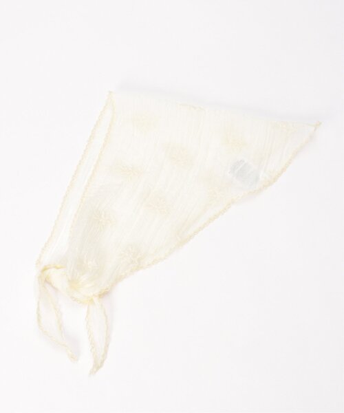 VENCEEXCHANGE（ヴァンスエクスチェンジ）の「リーフレースバブーシュカ（バンダナ/スカーフ・レディース・ブラック/アイボリー/ブラウン/ベージュ・FREE）」の2枚目の写真