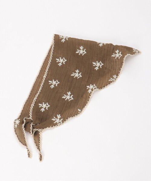 VENCEEXCHANGE（ヴァンスエクスチェンジ）の「リーフレースバブーシュカ（バンダナ/スカーフ・レディース・ブラック/アイボリー/ブラウン/ベージュ・FREE）」の5枚目の写真