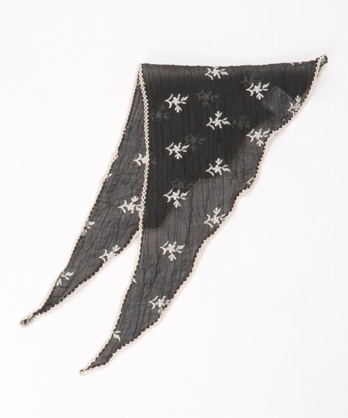 VENCEEXCHANGE（ヴァンスエクスチェンジ）の「リーフレースバブーシュカ（バンダナ/スカーフ・レディース・ブラック/アイボリー/ブラウン/ベージュ・FREE）」の7枚目の写真