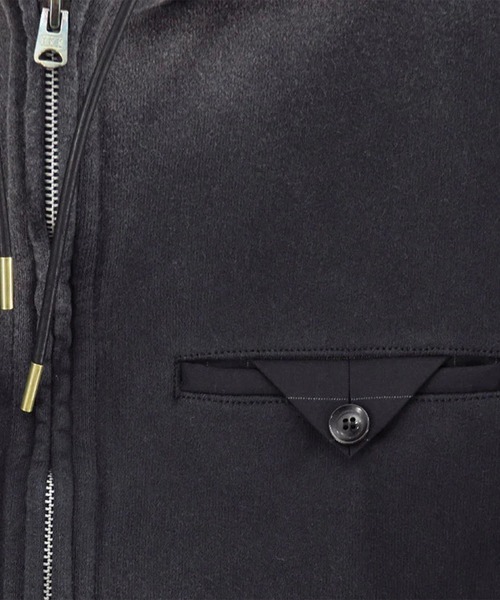 KHOKI（コッキ）の「【KHOKI/コッキ】Combination Zip Hoodie（パーカー・メンズ・グレー/ブラック・1/2/3）」の6枚目の写真