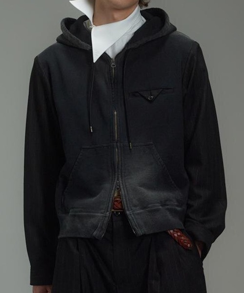 KHOKI（コッキ）の「【KHOKI/コッキ】Combination Zip Hoodie（パーカー・メンズ・グレー/ブラック・1/2/3）」の12枚目の写真