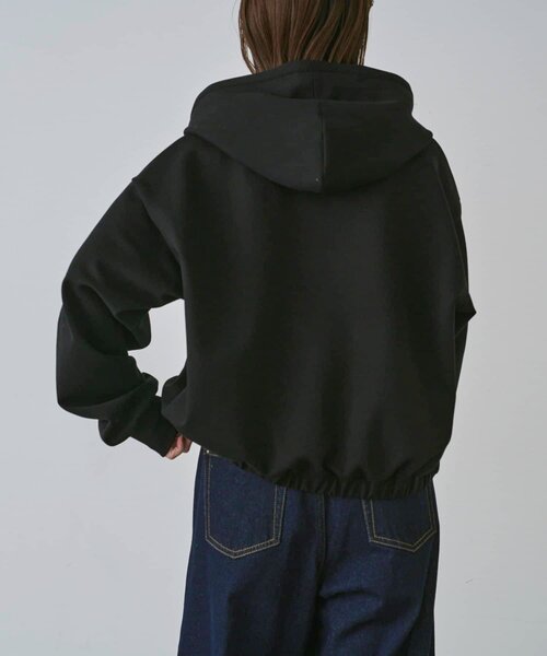 goocy(グーシー)の「【セットアップ対応】ショートカンガルーポケットパーカー(Tシャツ/カットソー・レディース・ブラック/チャコールグレー/グレー・FREE)」の6枚目の写真