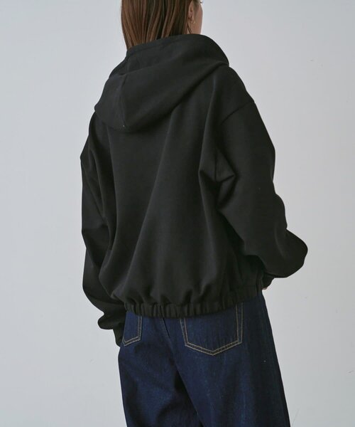 goocy(グーシー)の「【セットアップ対応】ショートカンガルーポケットパーカー(Tシャツ/カットソー・レディース・ブラック/チャコールグレー/グレー・FREE)」の8枚目の写真