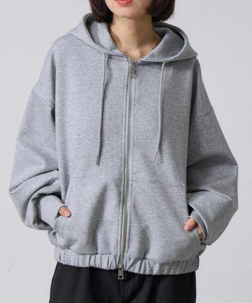 goocy(グーシー)の「【セットアップ対応】ショートカンガルーポケットパーカー(Tシャツ/カットソー・レディース・ブラック/チャコールグレー/グレー・FREE)」の10枚目の写真