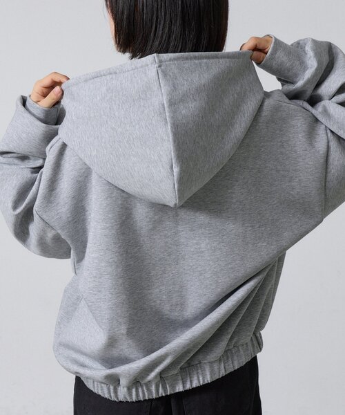 goocy(グーシー)の「【セットアップ対応】ショートカンガルーポケットパーカー(Tシャツ/カットソー・レディース・ブラック/チャコールグレー/グレー・FREE)」の15枚目の写真
