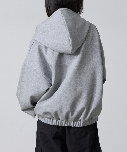 goocy(グーシー)の「【セットアップ対応】ショートカンガルーポケットパーカー(Tシャツ/カットソー・レディース・ブラック/チャコールグレー/グレー・FREE)」の16枚目の写真