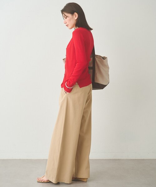 Whim Gazette（ウィムガゼット）の「シアーリブニットカーディガン（カーディガン/ボレロ・レディース・ベージュ/ブラック/レッド・FREE）」の14枚目の写真