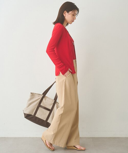 Whim Gazette（ウィムガゼット）の「シアーリブニットカーディガン（カーディガン/ボレロ・レディース・ベージュ/ブラック/レッド・FREE）」の18枚目の写真