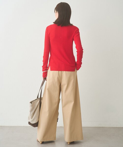 Whim Gazette（ウィムガゼット）の「シアーリブニットカーディガン（カーディガン/ボレロ・レディース・ベージュ/ブラック/レッド・FREE）」の15枚目の写真