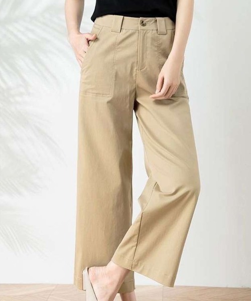 Flugge（フラッジー）の「八分丈ストレートチノパンツ（チノパンツ・レディース・ベージュ/ブラック・LARGE/MEDIUM）」の5枚目の写真