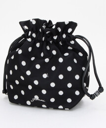 GANNI（ガニー）の「GANNI/ガニー Pouch Printed Nylon / B3010068 / ドット柄 ナイロン キンチャク ミニバッグ（ハンドバッグ）」