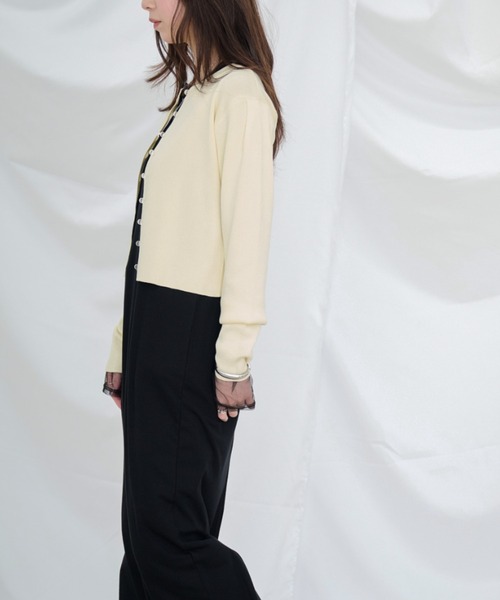 Dita Muaj.（ディータムアージュ）の「クリアボタンカーディガン（カーディガン/ボレロ・レディース・ブラック/ベビーピンク/ペールイエロー・FREE）」の5枚目の写真