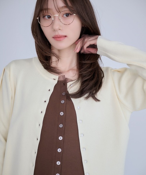 Dita Muaj.（ディータムアージュ）の「クリアボタンカーディガン（カーディガン/ボレロ・レディース・ブラック/ベビーピンク/ペールイエロー・FREE）」の22枚目の写真