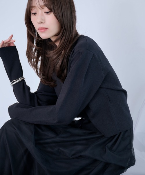 Dita Muaj.（ディータムアージュ）の「クリアボタンカーディガン（カーディガン/ボレロ・レディース・ブラック/ベビーピンク/ペールイエロー・FREE）」の14枚目の写真