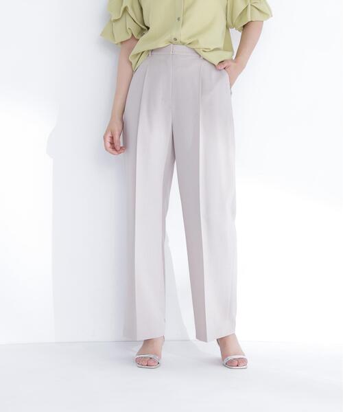 NATURAL BEAUTY BASIC(ナチュラルビューティーベーシック)の「リネンライクタックワイドパンツ(その他パンツ・レディース・ベージュ/ネイビー・MEDIUM/SMALL)」の1枚目の写真