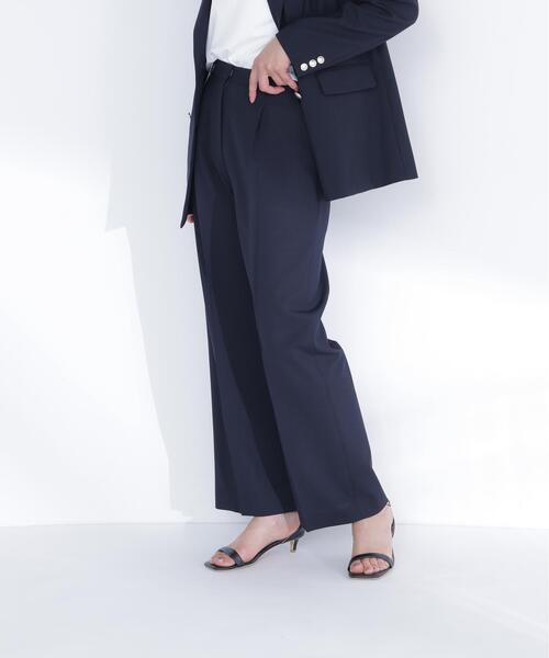 NATURAL BEAUTY BASIC(ナチュラルビューティーベーシック)の「リネンライクタックワイドパンツ(その他パンツ・レディース・ベージュ/ネイビー・MEDIUM/SMALL)」の2枚目の写真