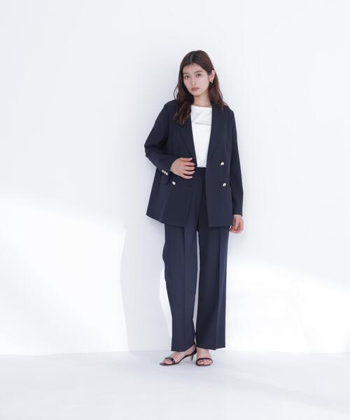 NATURAL BEAUTY BASIC(ナチュラルビューティーベーシック)の「リネンライクタックワイドパンツ(その他パンツ・レディース・ベージュ/ネイビー・MEDIUM/SMALL)」の6枚目の写真