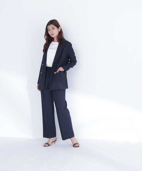 NATURAL BEAUTY BASIC(ナチュラルビューティーベーシック)の「リネンライクタックワイドパンツ(その他パンツ・レディース・ベージュ/ネイビー・MEDIUM/SMALL)」の9枚目の写真