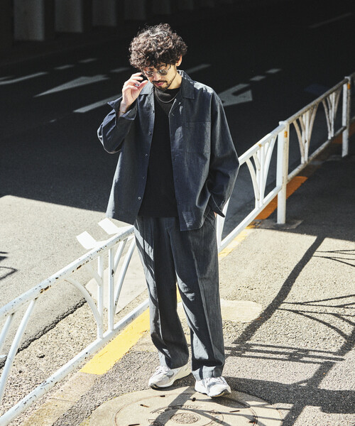 FREAK'S STORE（フリークスストア）の「LINEN COTTON OPEN COLLAR SHIRT/リネンコットン リラックスフィット オープンカラーシャツ【セットアップ対応】（シャツ/ブラウス・メンズ・ホワイト/チャコールグレー/ブラック/ベージュ/ダークブラウン/ブラウン・MEDIUM/LARGE）」の14枚目の写真