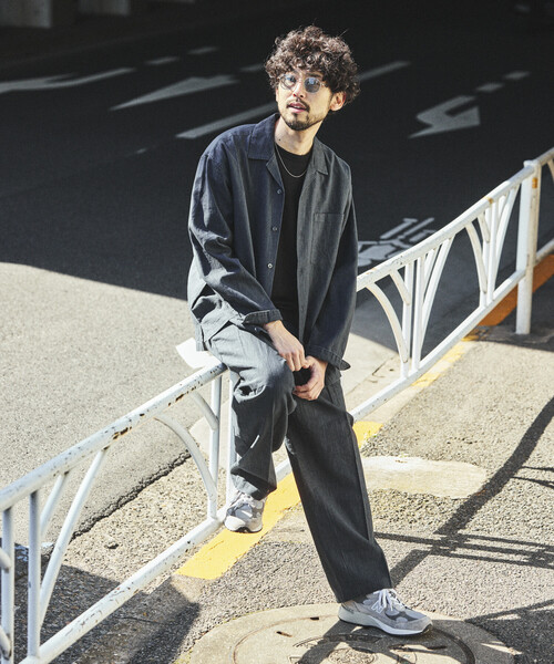 FREAK'S STORE（フリークスストア）の「LINEN COTTON OPEN COLLAR SHIRT/リネンコットン リラックスフィット オープンカラーシャツ【セットアップ対応】（シャツ/ブラウス・メンズ・ホワイト/チャコールグレー/ブラック/ベージュ/ダークブラウン/ブラウン・MEDIUM/LARGE）」の15枚目の写真