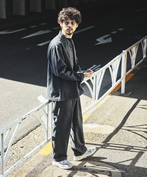 FREAK'S STORE（フリークスストア）の「LINEN COTTON OPEN COLLAR SHIRT/リネンコットン リラックスフィット オープンカラーシャツ【セットアップ対応】（シャツ/ブラウス・メンズ・ホワイト/チャコールグレー/ブラック/ベージュ/ダークブラウン/ブラウン・MEDIUM/LARGE）」の16枚目の写真