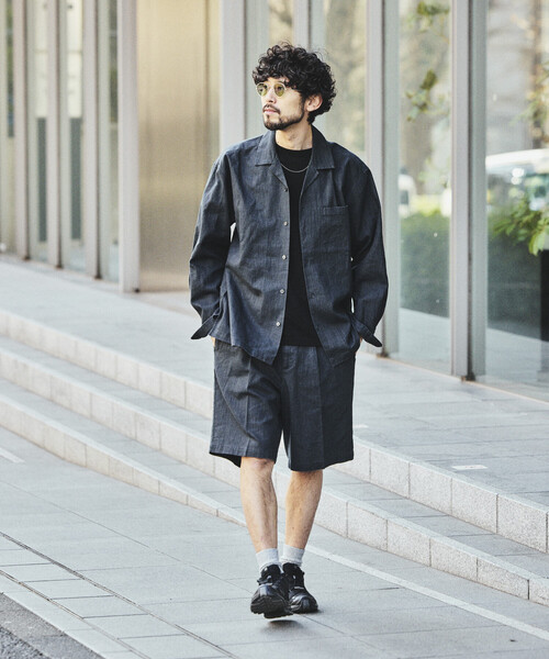 FREAK'S STORE（フリークスストア）の「LINEN COTTON OPEN COLLAR SHIRT/リネンコットン リラックスフィット オープンカラーシャツ【セットアップ対応】（シャツ/ブラウス・メンズ・ホワイト/チャコールグレー/ブラック/ベージュ/ダークブラウン/ブラウン・MEDIUM/LARGE）」の18枚目の写真