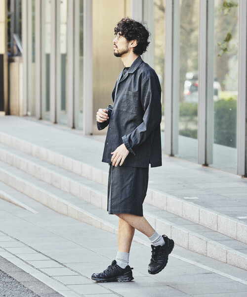 FREAK'S STORE（フリークスストア）の「LINEN COTTON OPEN COLLAR SHIRT/リネンコットン リラックスフィット オープンカラーシャツ【セットアップ対応】（シャツ/ブラウス・メンズ・ホワイト/チャコールグレー/ブラック/ベージュ/ダークブラウン/ブラウン・MEDIUM/LARGE）」の20枚目の写真