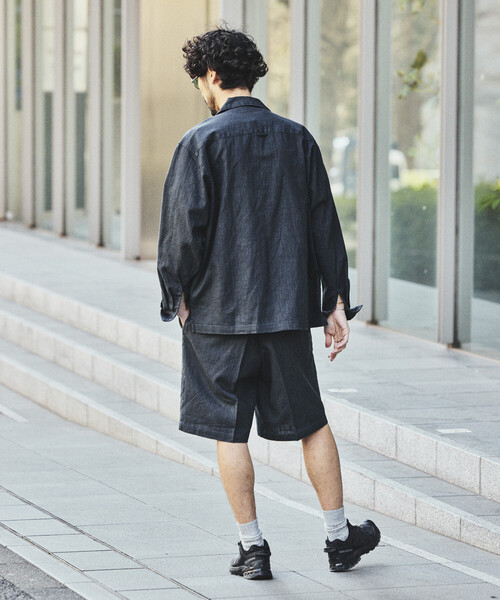 FREAK'S STORE（フリークスストア）の「LINEN COTTON OPEN COLLAR SHIRT/リネンコットン リラックスフィット オープンカラーシャツ【セットアップ対応】（シャツ/ブラウス・メンズ・ホワイト/チャコールグレー/ブラック/ベージュ/ダークブラウン/ブラウン・MEDIUM/LARGE）」の21枚目の写真