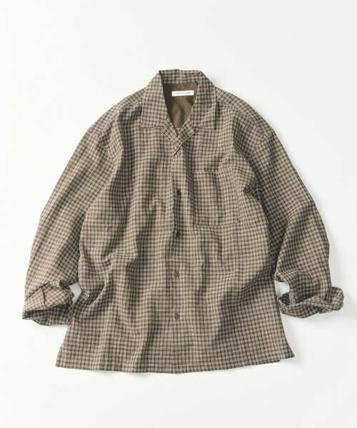 FREAK'S STORE(フリークスストア)の「LINEN COTTON OPEN COLLAR SHIRT/リネンコットン リラックスフィット オープンカラーシャツ【セットアップ対応】(シャツ/ブラウス・メンズ・ホワイト/チャコールグレー/ブラック/ベージュ/ダークブラウン/ブラウン・MEDIUM/LARGE)」の5枚目の写真