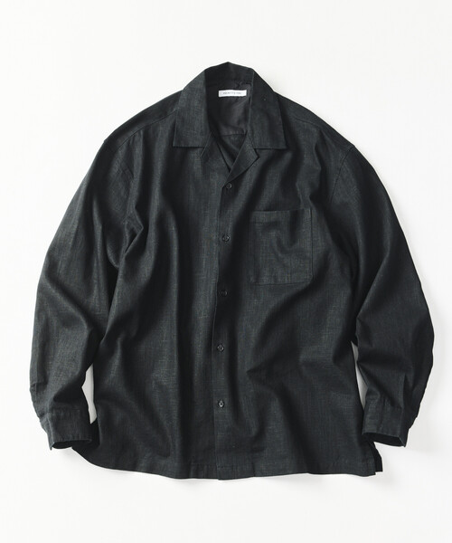 FREAK'S STORE(フリークスストア)の「LINEN COTTON OPEN COLLAR SHIRT/リネンコットン リラックスフィット オープンカラーシャツ【セットアップ対応】(シャツ/ブラウス・メンズ・ホワイト/チャコールグレー/ブラック/ベージュ/ダークブラウン/ブラウン・MEDIUM/LARGE)」の3枚目の写真