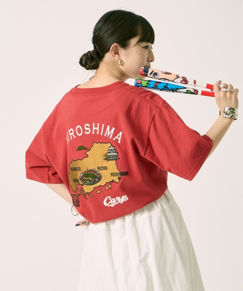 広島東洋カープ×JEANS FACTORY] バック刺繍ロゴ コラボレーションT