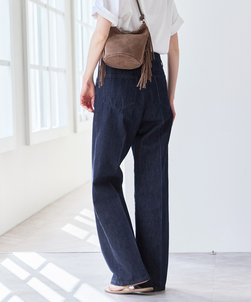 U by SPICK&SPAN(ユーバイスピックアンドスパン)の「ハイライズストレートデニム(デニムパンツ・レディース・ブルー/ネイビー・36/38)」の5枚目の写真