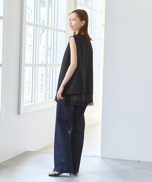 U by SPICK&SPAN(ユーバイスピックアンドスパン)の「ハイライズストレートデニム(デニムパンツ・レディース・ブルー/ネイビー・36/38)」の11枚目の写真