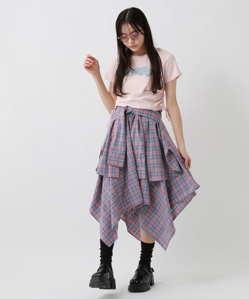 repipi armario(レピピ アルマリオ)の「チェックシャツレイヤー風スカート(スカート・キッズ・レッド/ブルー/ブラック・SMALL/MEDIUM/LARGE)」の11枚目の写真