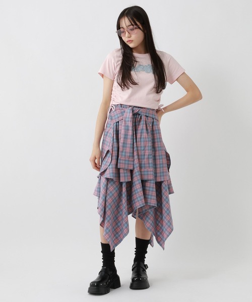repipi armario(レピピ アルマリオ)の「チェックシャツレイヤー風スカート(スカート・キッズ・レッド/ブルー/ブラック・SMALL/MEDIUM/LARGE)」の12枚目の写真