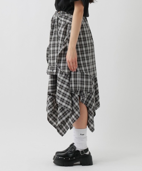 repipi armario(レピピ アルマリオ)の「チェックシャツレイヤー風スカート(スカート・キッズ・レッド/ブルー/ブラック・SMALL/MEDIUM/LARGE)」の15枚目の写真