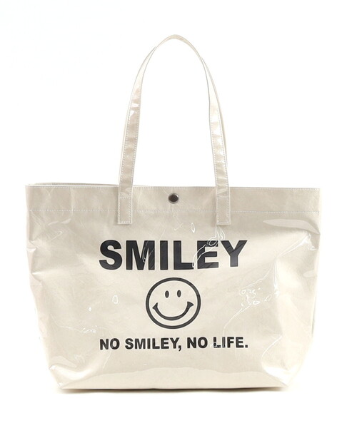 COOCO(クーコ)の「【SMILEY×COOCO】 PVCxペーパービッグトートバッグ/A4対応(トートバッグ・レディース・グレー/キャメル/オフホワイト・FREE)」の11枚目の写真